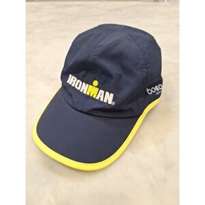 IronMan Boco Gear Navy Yellow Adjustable Strap Runners Bikers Vented Cap Hat